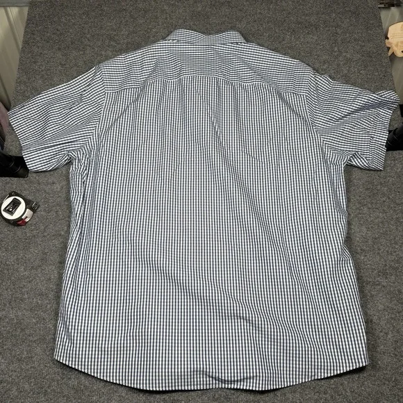 Untuckit Men Size 2XL Cappellano Shirt Short Sleeve Blue Gingham Check - Picture 5 of 8